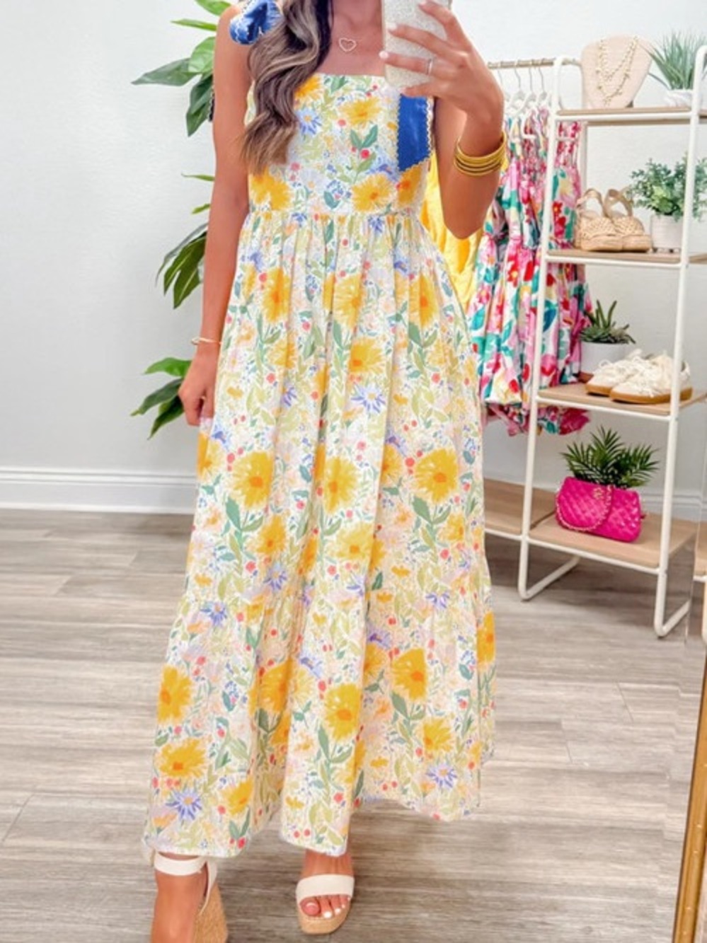 Women’s Yellow Floral Maxi Dress